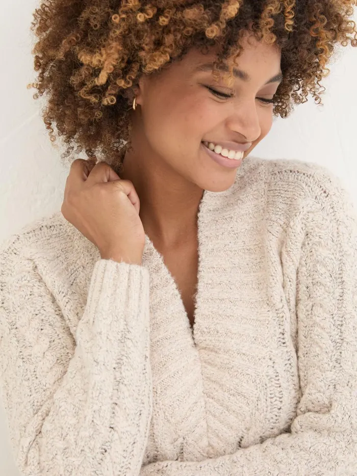 Women Knitwear Fat Face Ivory Alicia VNeck Tunic Women Knitwear Fat Face Ivory Alicia VNeck Tunic