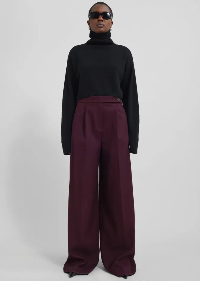 Women Knitwear The Frankie Shop Athina Cropped Turtleneck Sweater 8211 Black
