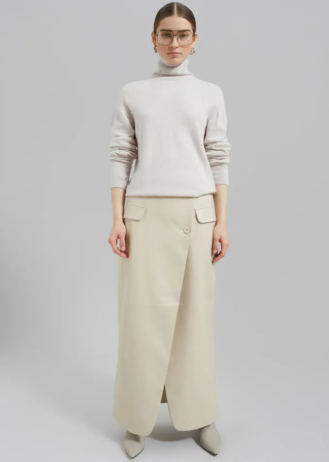 Women Knitwear The Frankie Shop Delia Wool Turtleneck 8211 Oat