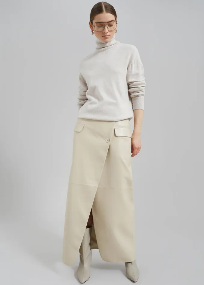 Women Knitwear The Frankie Shop Delia Wool Turtleneck 8211 Oat
