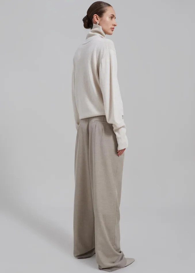 Women Knitwear The Frankie Shop Delia Wool Turtleneck 8211 Oat