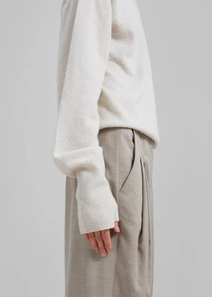 Women Knitwear The Frankie Shop Delia Wool Turtleneck 8211 Oat