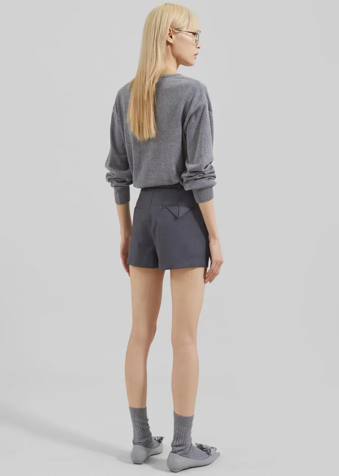 Women Knitwear The Frankie Shop Eliora V Neck Sweater 8211 Grey