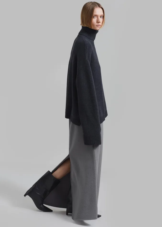 Women Knitwear The Frankie Shop Rhea Trapeze Turtleneck 8211 Charcoal