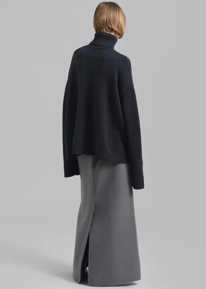 Women Knitwear The Frankie Shop Rhea Trapeze Turtleneck 8211 Charcoal