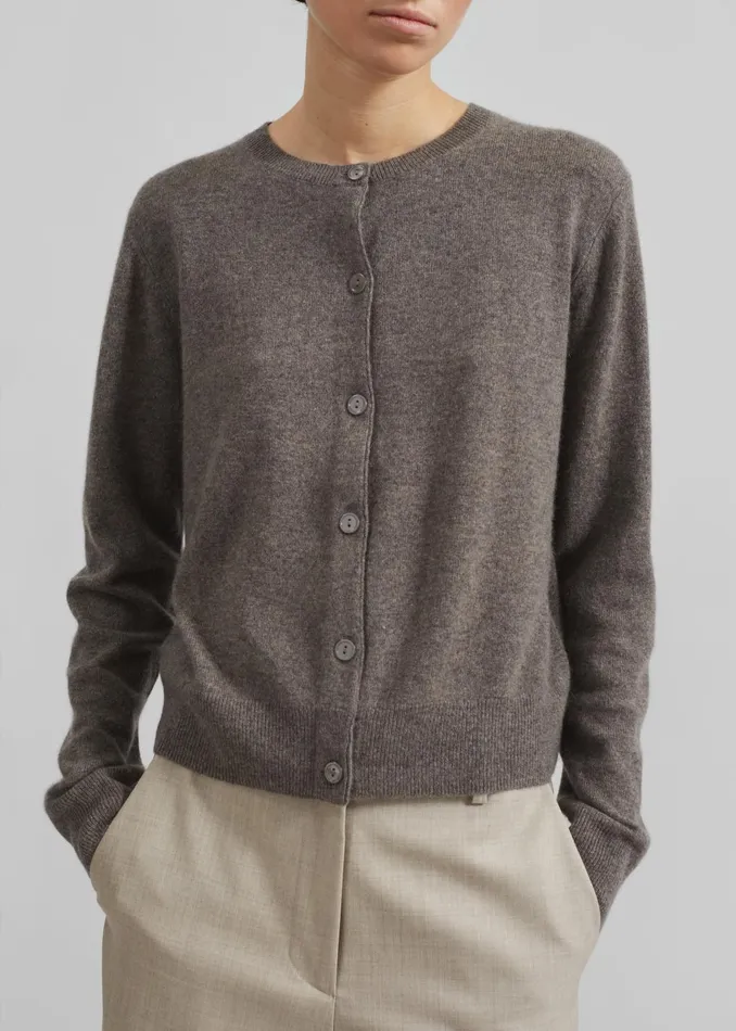 Women Knitwear The Frankie Shop Samse Samse Saboston Cardigan 8211 Grey Blue Melange