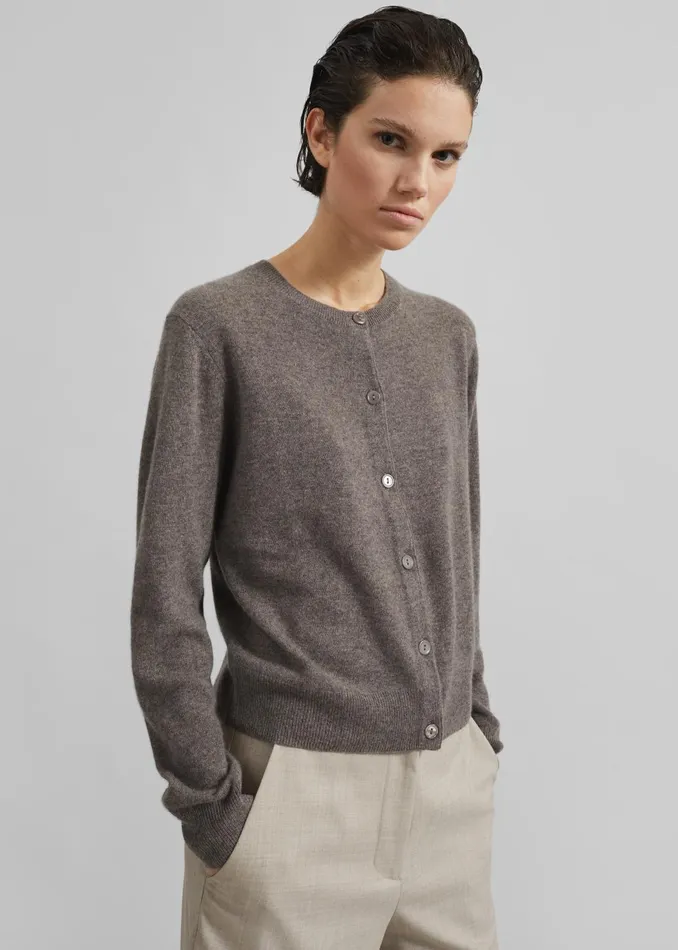 Women Knitwear The Frankie Shop Samse Samse Saboston Cardigan 8211 Grey Blue Melange
