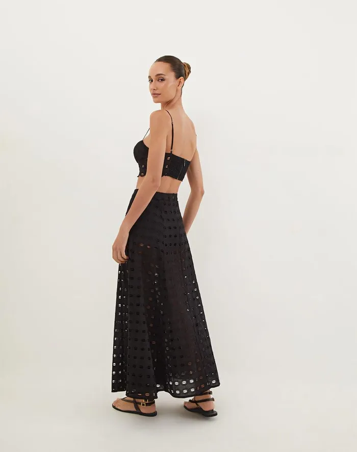 Women Lauren Long Skirt 8211 Black ViX Paula Hermanny Bottoms