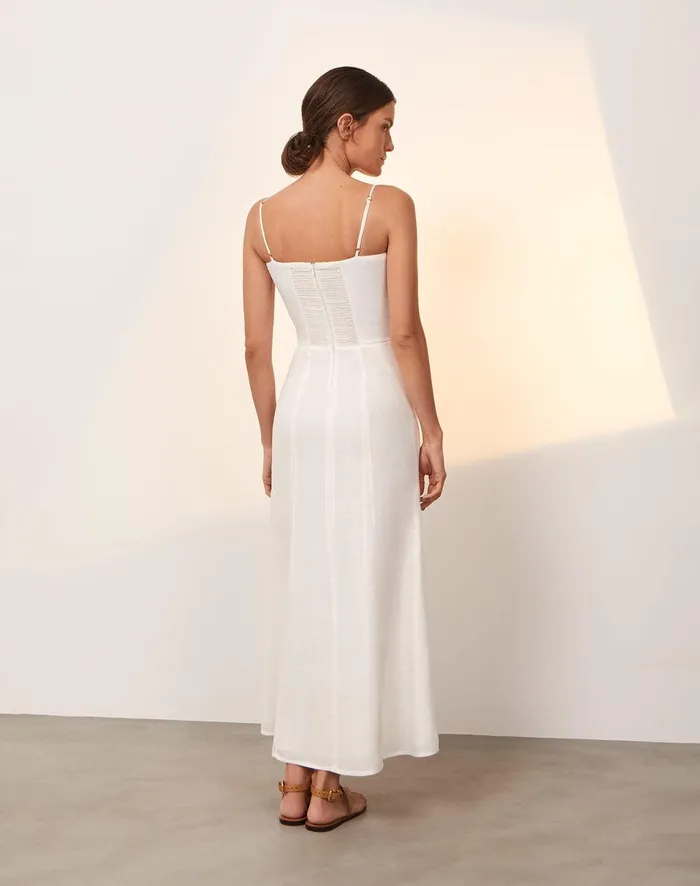 Women Lilith Detail Long Dress 8211 Off White ViX Paula Hermanny Dresses