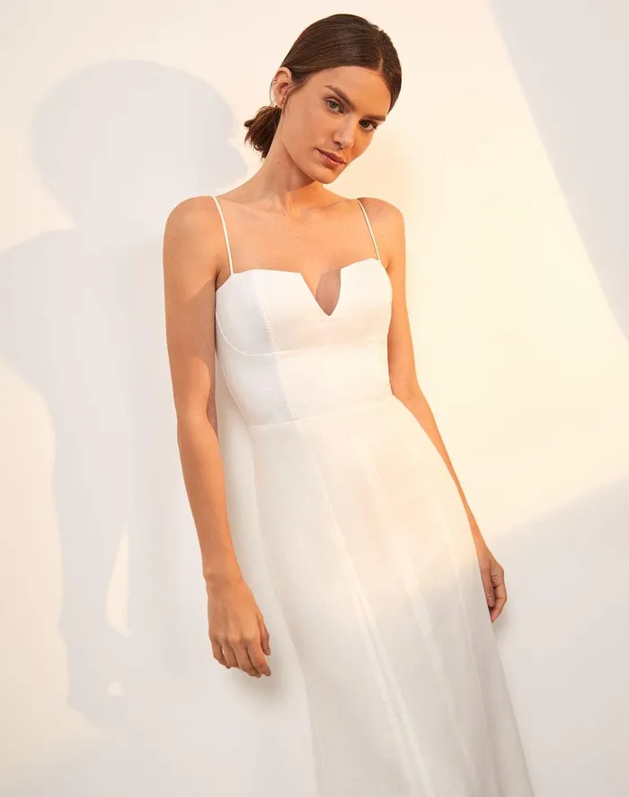 Women Lilith Detail Long Dress 8211 Off White ViX Paula Hermanny Dresses