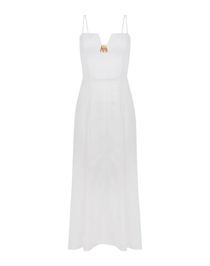 Women Lilith Detail Long Dress 8211 Off White ViX Paula Hermanny Dresses