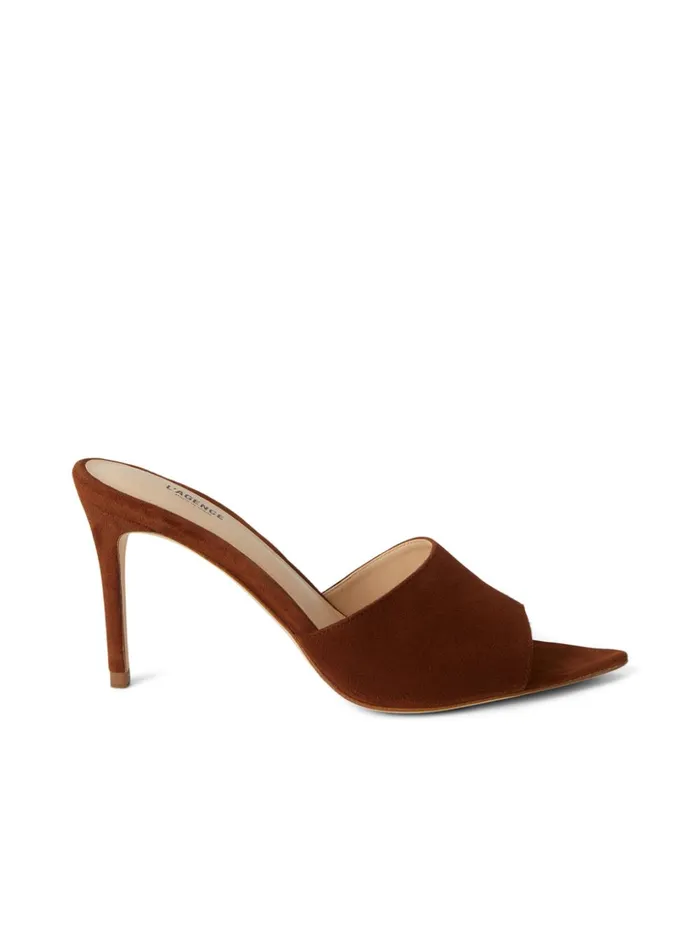 Women Lolita Open Toe Mule Buckskin Suede L039Agence Heels