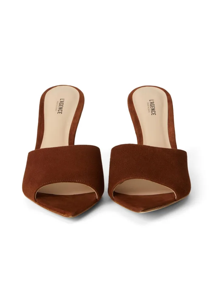 Women Lolita Open Toe Mule Buckskin Suede L039Agence Heels