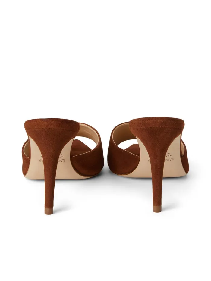 Women Lolita Open Toe Mule Buckskin Suede L039Agence Heels