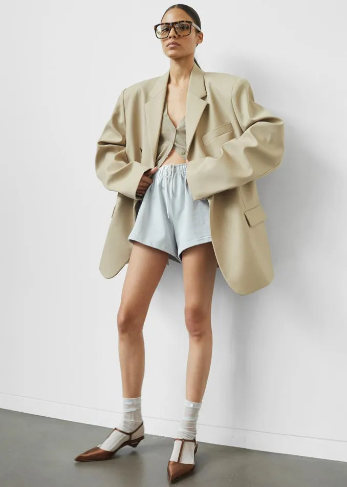 Women Loungewear The Frankie Shop Gemma Mini Lounge Shorts 8211 Grey