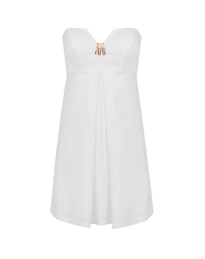 Women Lucile Detail Short Dress 8211 Off White ViX Paula Hermanny Dresses