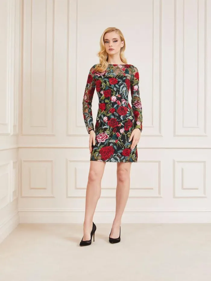 Women Marciano Floral Embroidery Mini Dress Multicolor Pattern Guess Dresses And Jumpsuits
