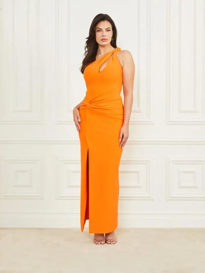 Women Marciano Interlock One Shoulder Dress Orange Guess Dresses And Jumpsuits