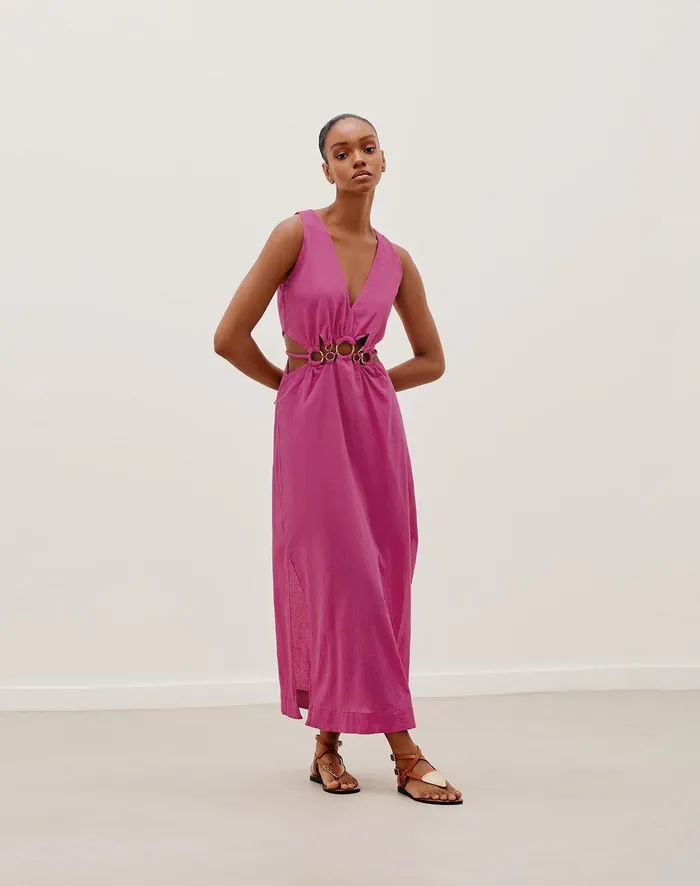 Women Maya Detail Long Dress 8211 Bubblegum ViX Paula Hermanny Dresses