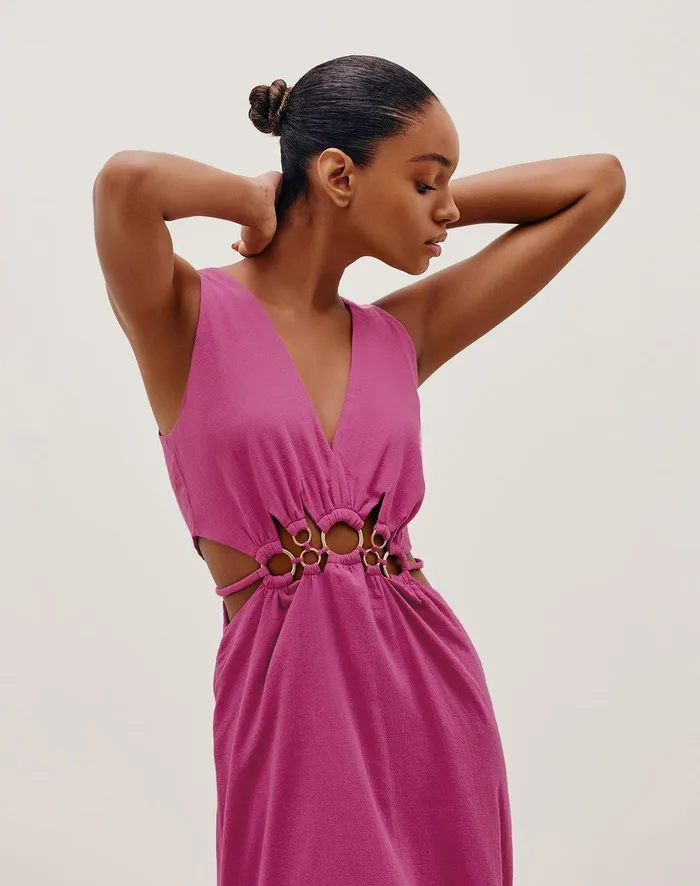 Women Maya Detail Long Dress 8211 Bubblegum ViX Paula Hermanny Dresses