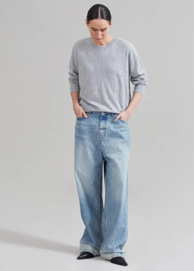 WomenMen Bottoms The Frankie Shop Kane Wide Jeans 8211 Blue Wash