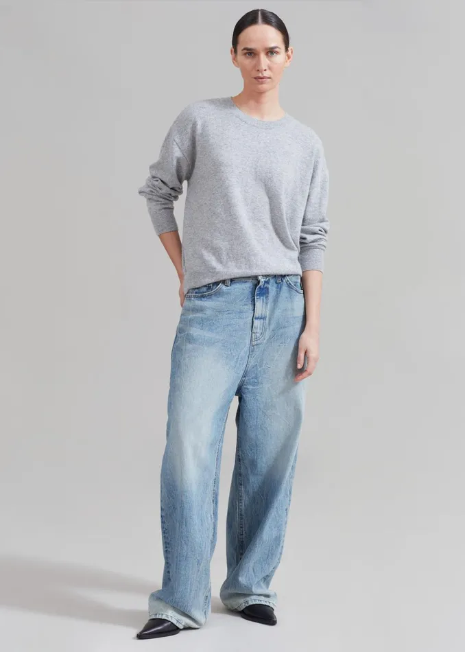 WomenMen Bottoms The Frankie Shop Kane Wide Jeans 8211 Blue Wash