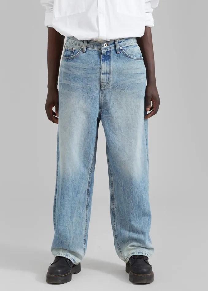 WomenMen Bottoms The Frankie Shop Kane Wide Jeans 8211 Blue Wash