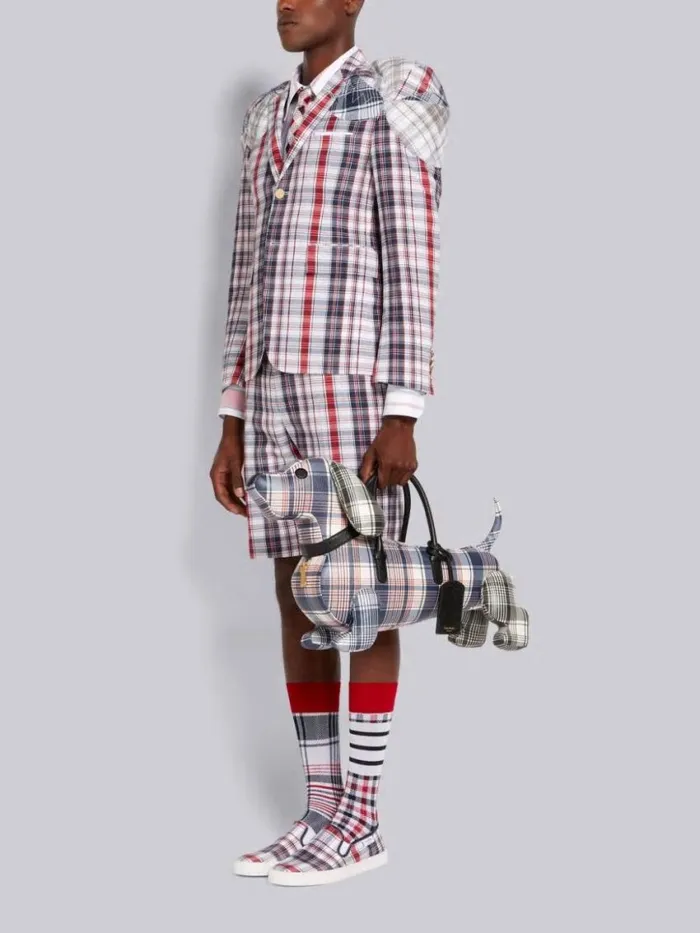WomenMen Multicolor Madras Printed Caviar Hector Bag Rwbwht Thom Browne Handbags and Totes