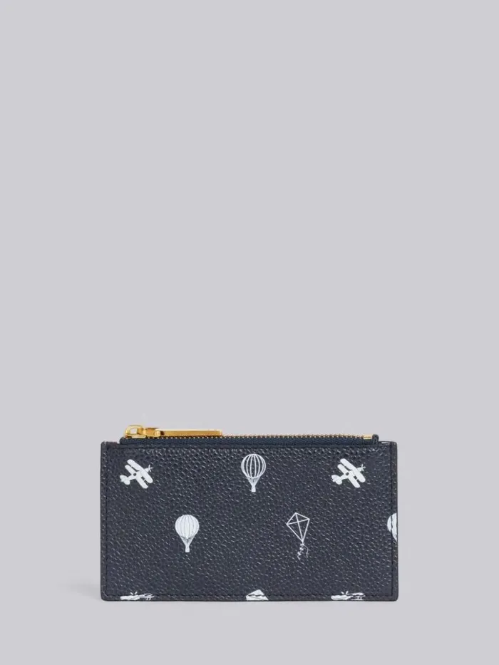 WomenMen Pebble Grain Leather 3d Kite Half Drop Zippered Card Wallet Navy Thom Browne Purses and Wallets WomenMen Pebble Grain Leather 3d Kite Half Drop Zippered Card Wallet Navy Thom Browne Purses and Wallets