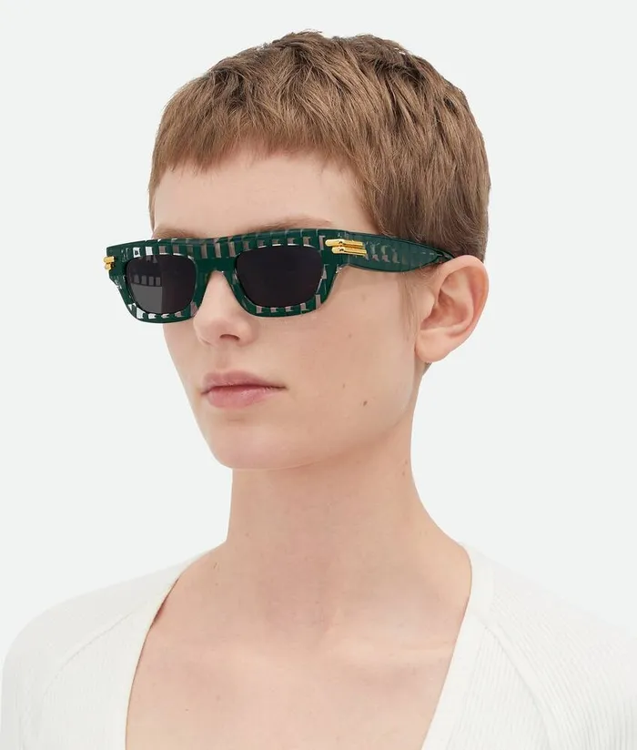 WomenMen Sunglasses Bottega Veneta Mitre Square Sunglasses Green