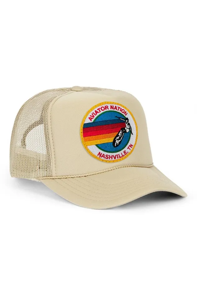 WomenMen Trucker Hats Aviator Nation Nashville Vintage Low Rise Trucker Hat