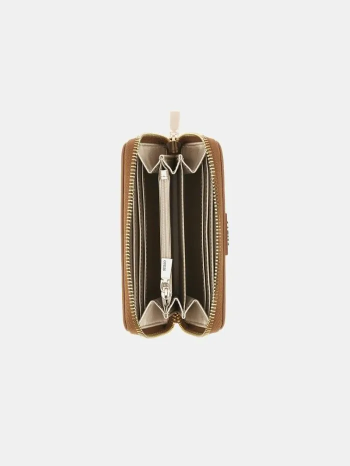 Women Meridian Triangle Logo Wallet Caramel Guess Wallets