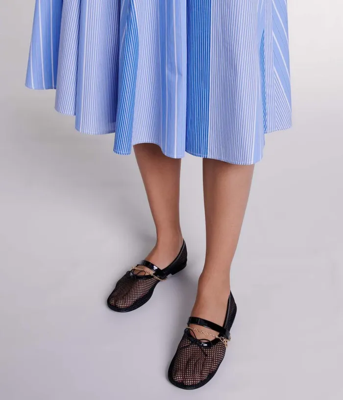 Women Mesh Ballet Flats Maje Ballerinas