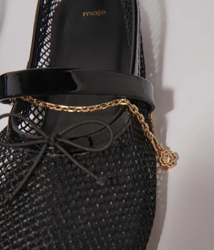 Women Mesh Ballet Flats Maje Ballerinas