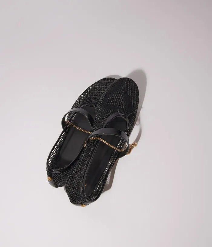 Women Mesh Ballet Flats Maje Ballerinas