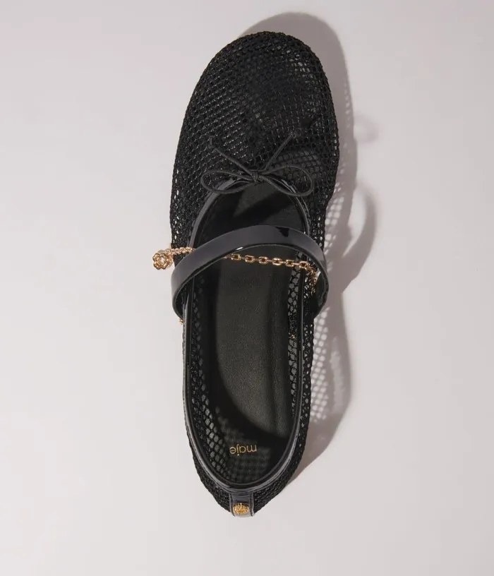 Women Mesh Ballet Flats Maje Ballerinas