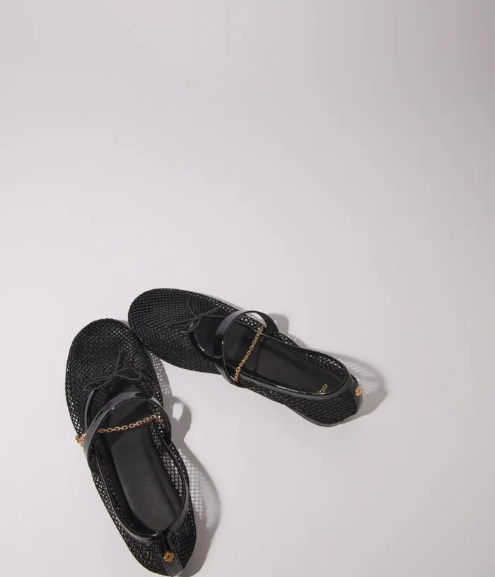 Women Mesh Ballet Flats Maje Ballerinas