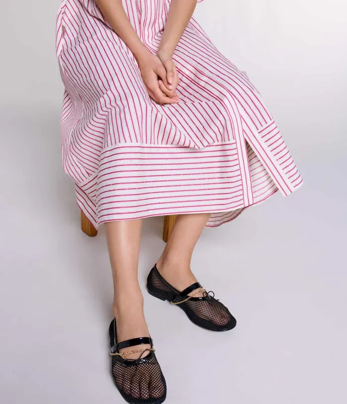 Women Mesh Ballet Flats Maje Ballerinas