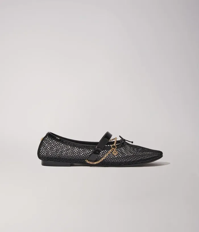 Women Mesh Ballet Flats Maje Ballerinas