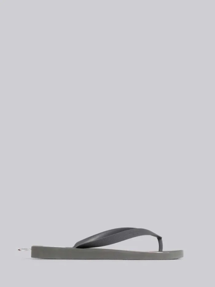 Women Molded Rubber Stripe Flip Flop Medium Grey Thom Browne Slippers and Sandals
