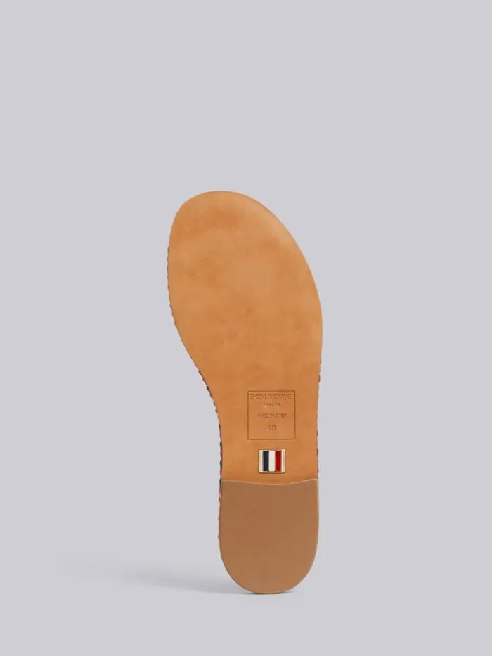 Women Multicolor Vitello Calf Leather Cord Trimmed Leather Sole 3bow Slingback Sandal Rwbwht Thom Browne Slippers and Sandals