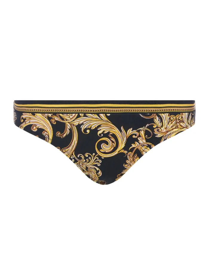 Women Nicole Bikini Bottom Blackgold Barocco Swirl L039Agence Swimwear
