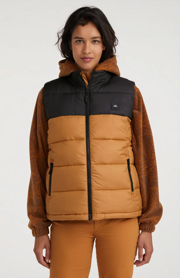 Women O039Riginals Puffer Vest Brown Mix O039Neill Jackets
