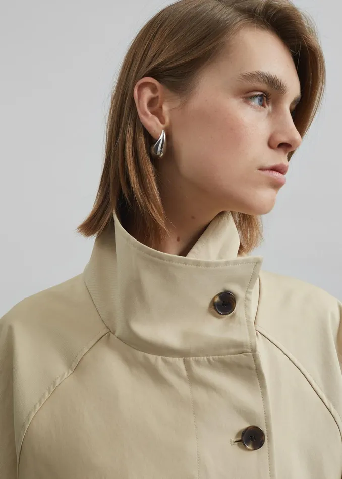 Women Outerwear The Frankie Shop Alberta Short Trench 8211 Beige