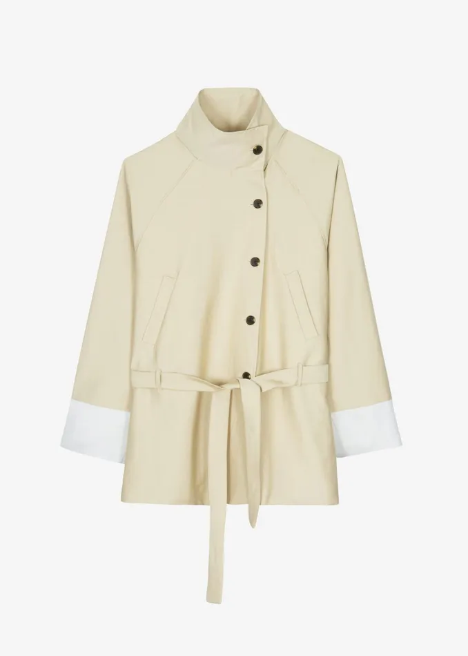 Women Outerwear The Frankie Shop Alberta Short Trench 8211 Beige