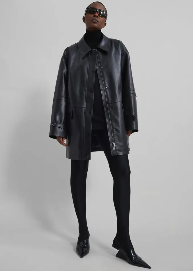 Women Outerwear The Frankie Shop Augusta Faux Leather Coat 8211 Black