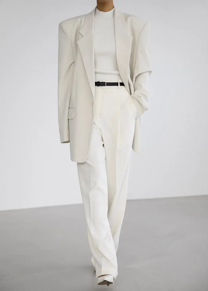 Women Outerwear The Frankie Shop Billie Oversized Blazer 8211 Cream