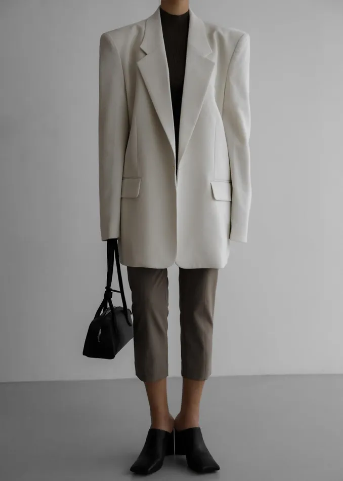 Women Outerwear The Frankie Shop Billie Oversized Blazer 8211 Cream