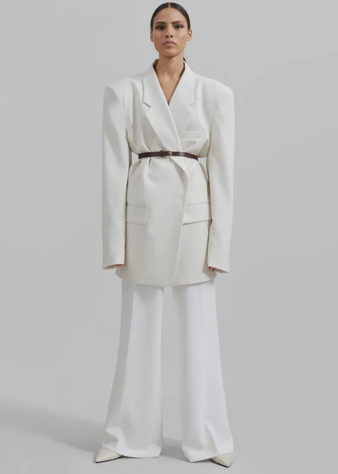 Women Outerwear The Frankie Shop Billie Oversized Blazer 8211 Cream