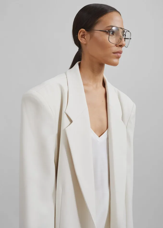 Women Outerwear The Frankie Shop Billie Oversized Blazer 8211 Cream